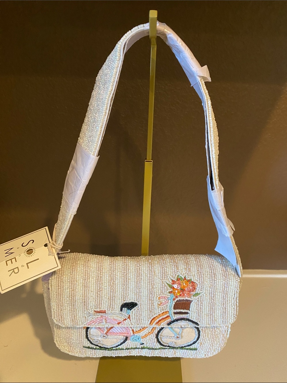 SOL MER Beaded Bicycle Beaded Bag